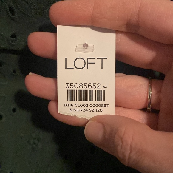 LOFT size 12 Eyelet Ruffle Square Neck Midi Dress - Picture 6 of 6